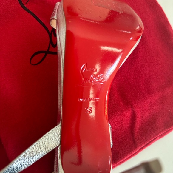 Christian Louboutin Queen 100 nappa laminata silver - Picture 7 of 11